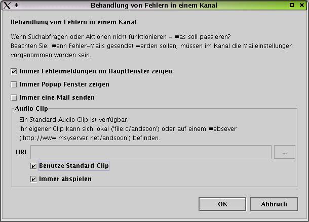 Dialog Fehlerbehandlung. (Bitte mit Internet verbinden.)