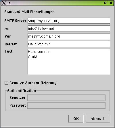 Dialog Mail. (Bitte mit Internet verbinden.)