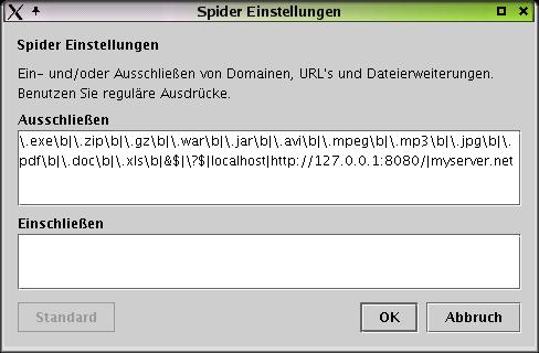 Dialog Spiders. (Bitte mit Internet verbinden.)