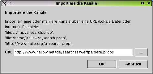 Dialog Importieren. (Bitte mit Internet verbinden.)
