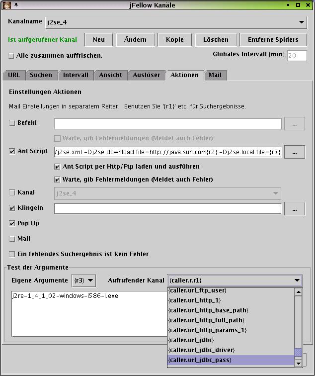 Dialog Aktionen. (Bitte mit Internet verbinden.)