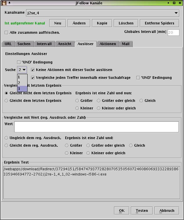 Dialog Auslöser. (Bitte mit Internet verbinden.)