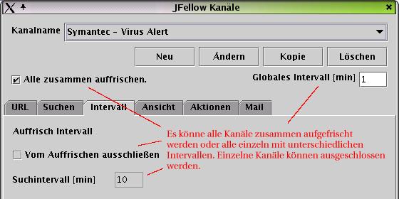 Dialog Intervalle. (Bitte mit Internet verbinden.)