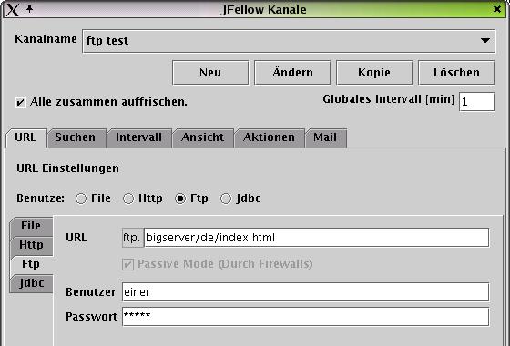 Dialog URL Ftp. (Bitte mit Internet verbinden.)