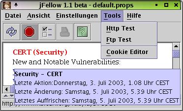 Menü Tools. (Bitte mit Internet verbinden.)